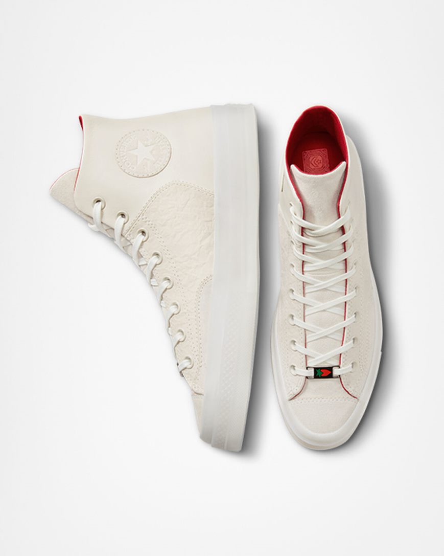 Zapatillas Altas Converse Chuck 70 Marquis Year of the Rabbit Hombre Beige Rojas Blancas | PE 758LP4